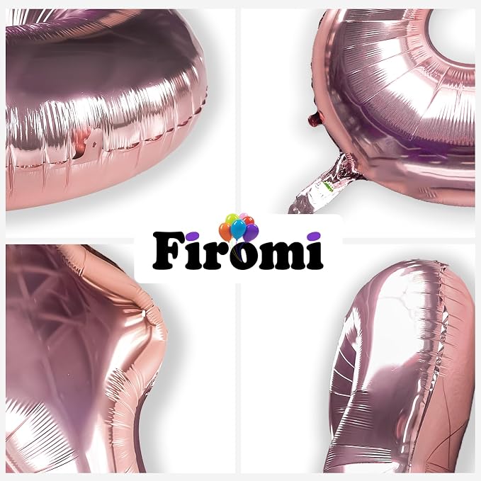 FIROMI 30 Foil Number Balloons Rose Gold 40-inch Big Mylar Balloon Numbers | - Image 5