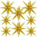 8Pcs Gold Star Balloons, Explosion Star Foil Balloons, Spike Balloon | Gold by Adeyoo