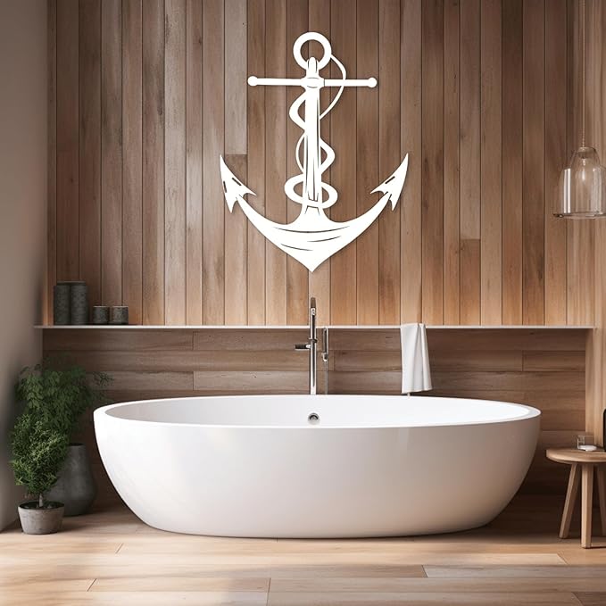 XXQ Anchor Metal Wall Decor, Anchor Metal Wall Art for Bedroom Living Room Dorm Antique Anchor Wall Decor Antique Metal Anchor Farmhouse Decor (Black, 35" x 53" / 90 x 135cm)