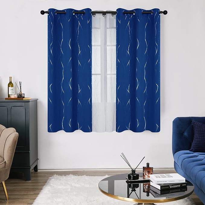 Deconovo Living Room Curtains 63 Inches Long, Thermal Insulated, Room Darkening - Image 2
