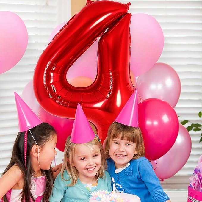 Red Number 24 Balloons, 40 Inch Big Large Foil Number Balloons, Jumbo Giant - Image 4