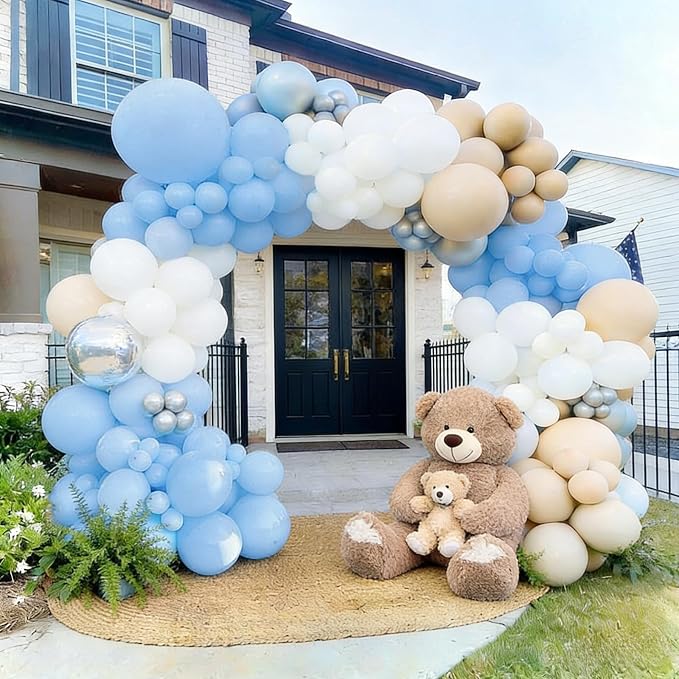 40 Pcs Light Blue Balloons, 12 Inch Pastel Macaron Blue Latex Balloons - Image 4