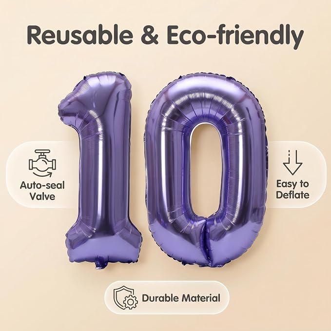Number 10 Balloon Foil Mylar Balloons - Image 6