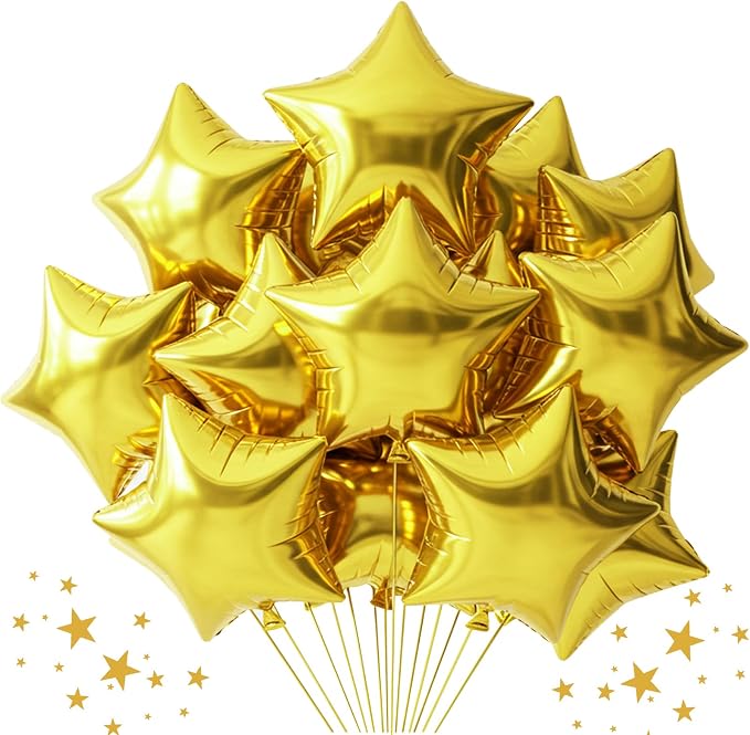 TONIFUL 30 Pcs Star Shaped Balloons 18 Inch Large Gold Foil Balloons | Big by TONIFUL