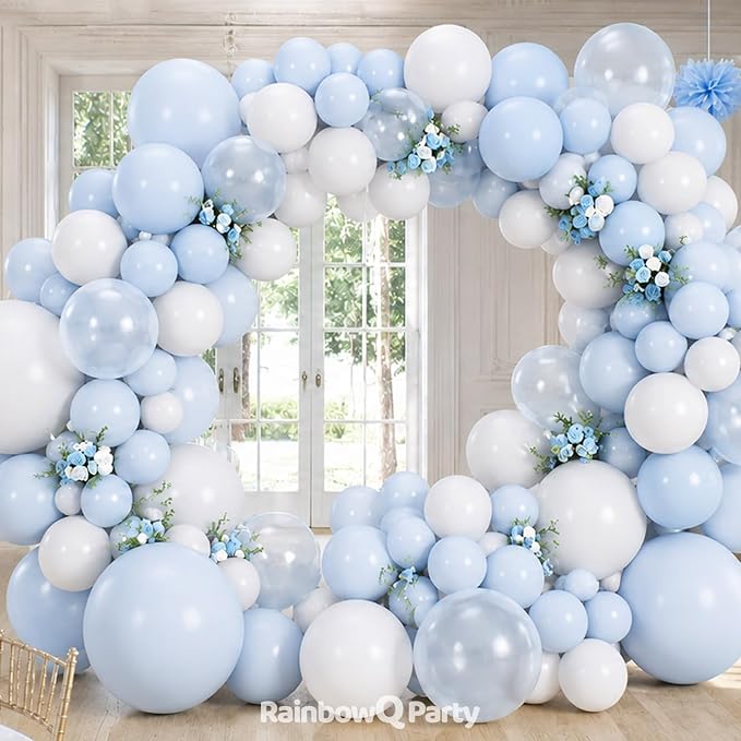 RainbowQ 165 Pcs Light Blue Balloons Arch Kit Different Sizes Garland | Pastel - Image 6