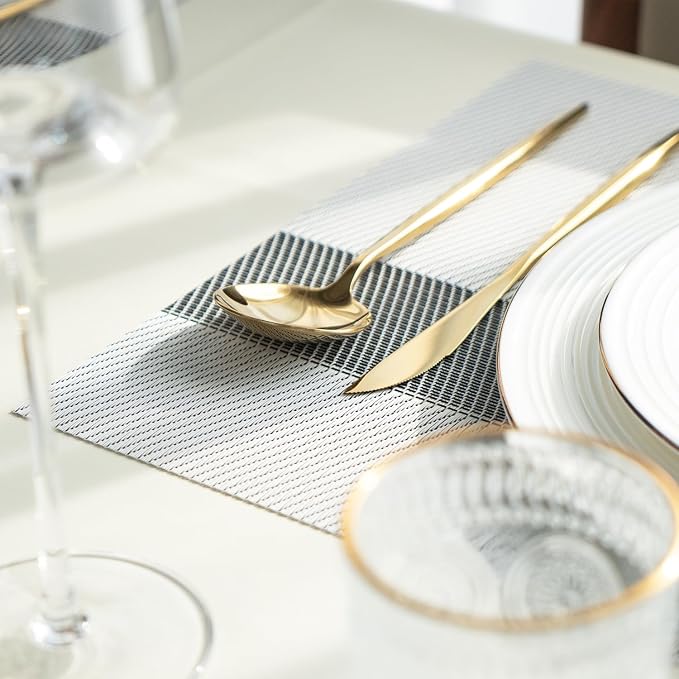 Placemats Set of 12 Vinyl/Plastic Woven Place Mats - Image 7