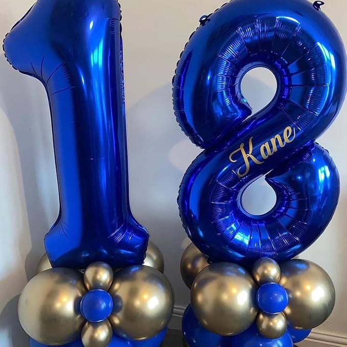40 inch Navy Blue Number Balloon Dark Blue 0 Balloons Giant Foil Helium - Image 6