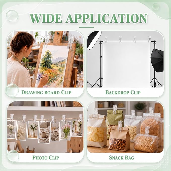 50 Pack Large Balloon Arch Clips Plastic Transparent Backdrop Spring Clamps 3.5 - Image 6