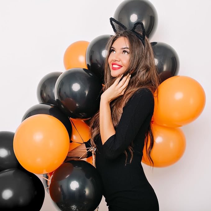 Black Balloons Party Decorations 160 Pack 5 inch Round Halloween Latex Balloons - Image 5