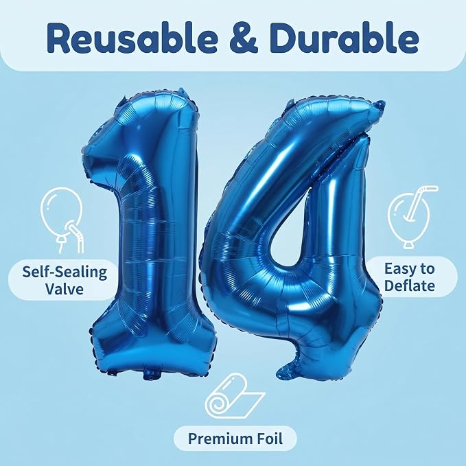 Number 14 Balloon Foil Mylar Balloons - Image 5