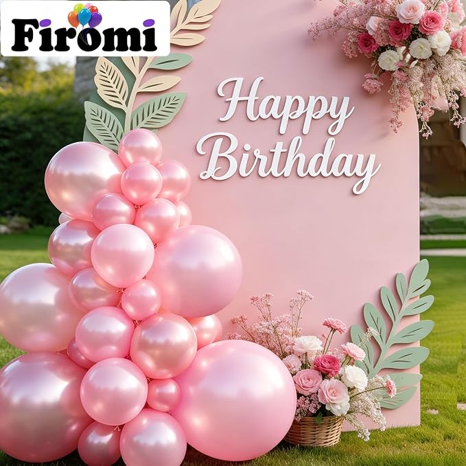 Firomi Pearl Light Pink Balloons 12-inch 100 Pack | Big Helium Round Pale Pink - Image 3