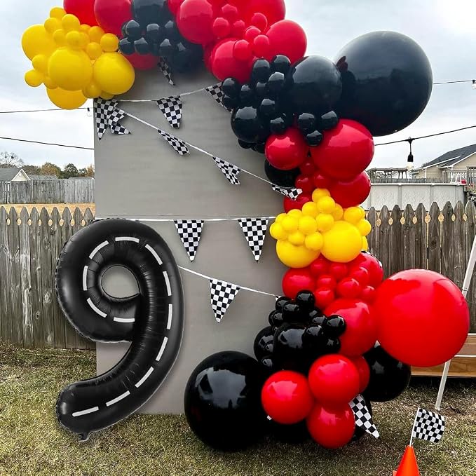 9 Number Race Car Balloons - Image 3