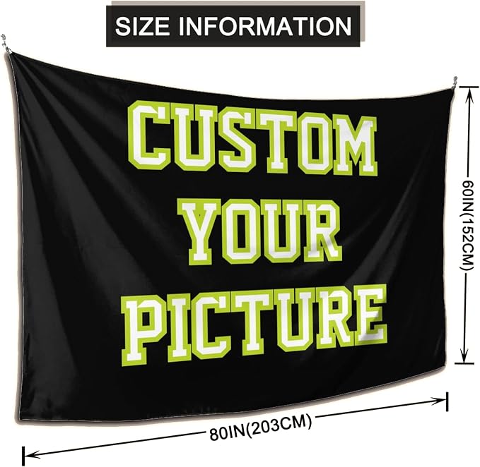 JINJUREN Custom Tapestry Upload Images Banners and Signs Customize - Image 2