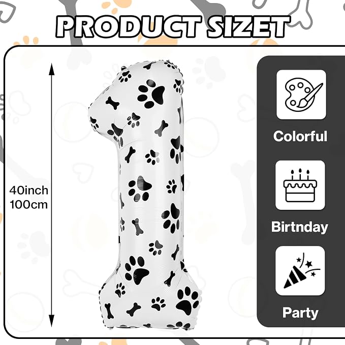 40 Inch Dog Foil Balloons 1st Birthday - Image 2