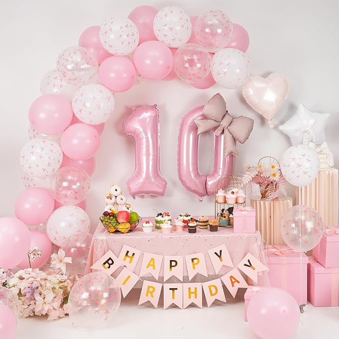 10th Pink Bow Party Decorations - Image 7