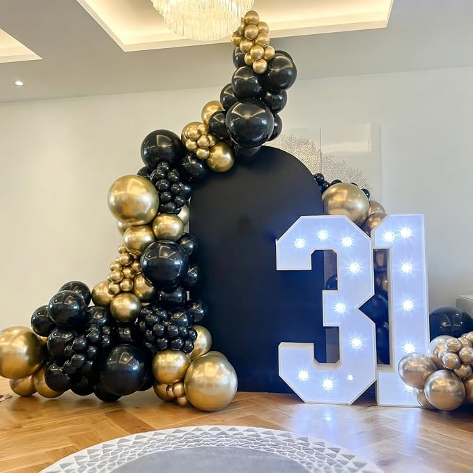 Black and Gold Balloon Arch Kit - Image 4