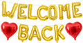 Welcome Back Balloons Red Gold, 16Inch Welcome Back Foil Balloons Banner by Xinvery