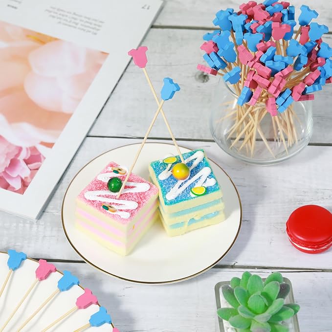 100Pcs Baby Gender Reveal Cocktail Picks Boy or Girl Theme Decor Toothpicks - Image 4