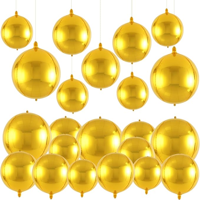 18 Pcs Foil Balloons Shiny Round Balloons Set Large Balloon Garland Arch - Image 5