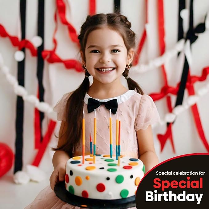 8 Red Black White Streamers, 656ft Pack of Crepe Paper Party Decorations | Each - Image 6