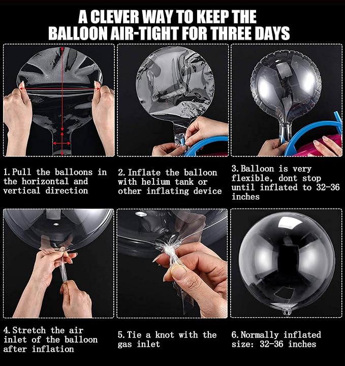 36 Inch Bobo Balloons, Large Bubble Balloons | Transparent Bubble Balloon - Image 7