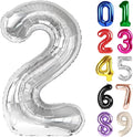 2 Balloon - Silver Birthday Number Balloons, 40 Inch Decorations Men Women | by ALPHADELTAPI