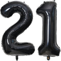 40 Inch Black 21 Number Balloons Giant Jumbo Huge 12 or 21 Foil Mylar Helium by LHOAVWE