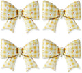 4 PCS Daisy Bow Balloons, Large Yellow Gingham Coquette Foil Balloon Set | by Unknown