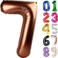 7 Balloon - Brown Birthday Number Balloons, 40 Inch Decorations Men Women | by ALPHADELTAPI