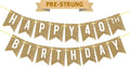 Netnology Pre-Strung Gold Glitter 40th Happy Birthday Banner Decorations | 12 by Netnology