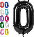 Black 40 Inch 0 Number Balloons, Balloon Decorations by Upgesy
