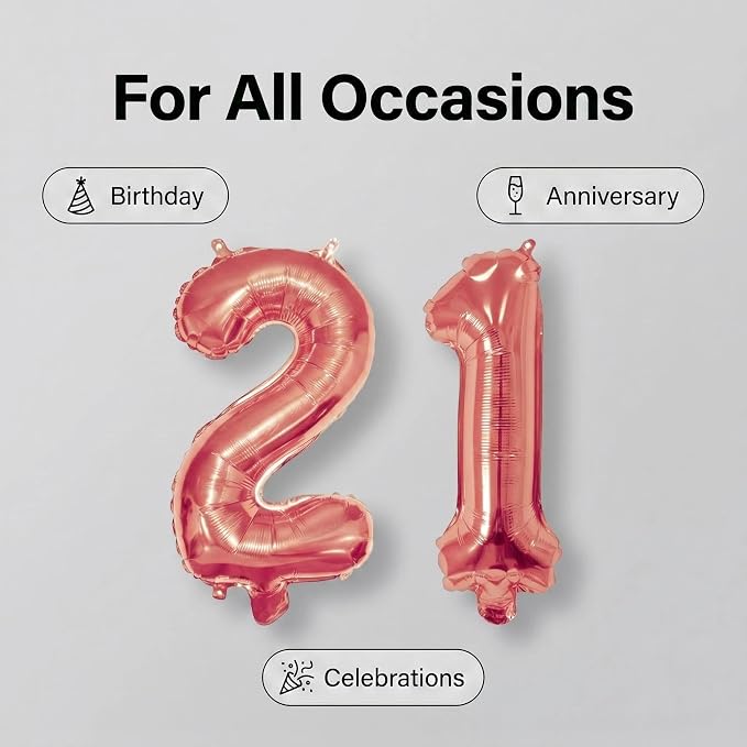 16 Inch Foil Mylar Number Balloons 0-9 - Image 4
