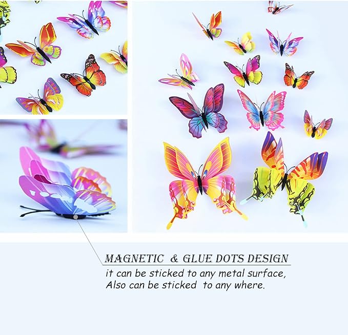 OPSEAM 3D Butterfly Wall Decor Butterfly Decorations Stickers - Image 5