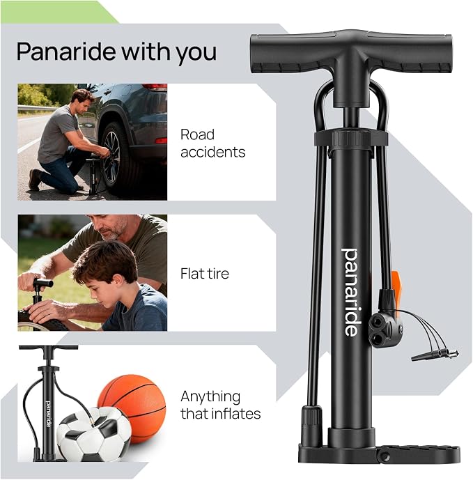 Bike Pump Floor, Advanced Bike Tire Inflator, Bicycle Hand Air Pump - Image 2