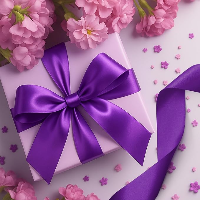 1 1/2In 30Yards Dark Purple Ribbon - Image 4