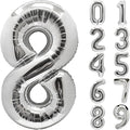 Number Balloons Silver Party Balloon by United-UnicornsParty