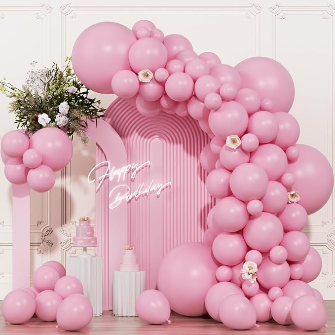 104pcs Pastel Pink Balloons Garland Arch Kit, 18 12 10 5 Inch | Different Size by OWPFJG