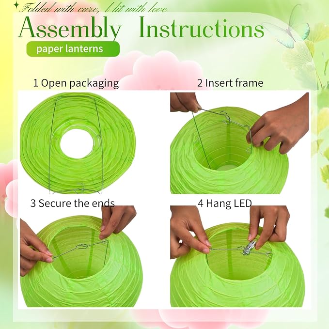 Green Chinese Paper Lanterns - Image 7