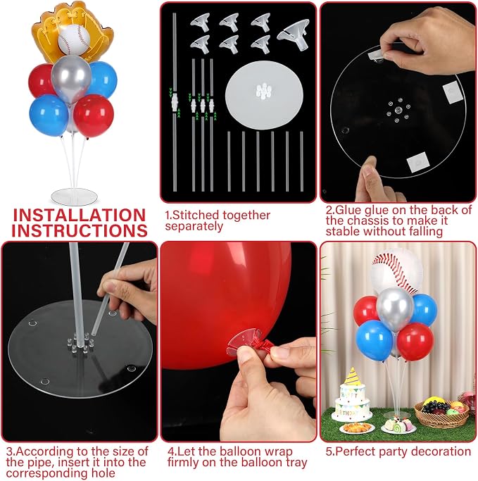 Baseball party Balloons Stand Kit 2 Sets - Image 3