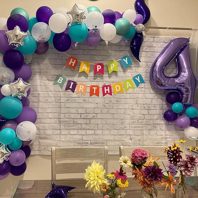 Pre-Strung Rainbow Happy Birthday Banner Sign Colorful Party Decorations | - Image 8