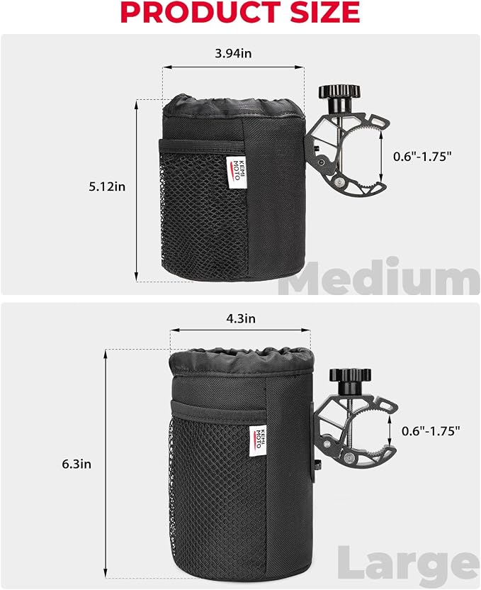 KEMIMOTO Motorcycle Cup Holder, Oxford Fabric Motorcycle Drink Holder - Image 2