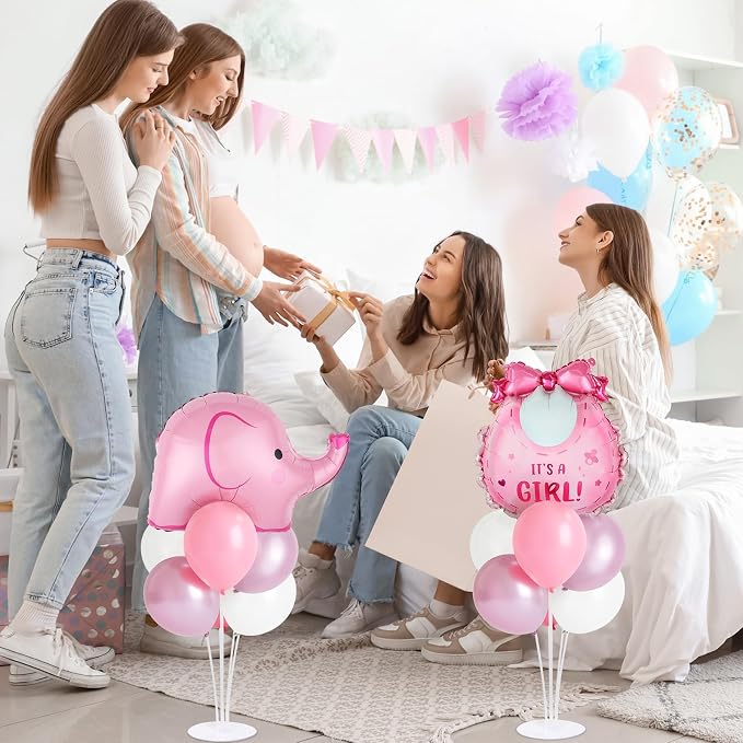 Elephant Baby Shower Decorations Party Balloons Stand Kit 2 Sets - Image 7