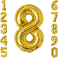 Gold Number 8 Balloon 40 Inch, Shiny Gold Foil Decor by Unknown