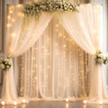 20x10ft Champagne Tulle Backdrop Curtain by Partisky