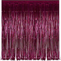 2Pack Burgundy Metallic Tinsel Foil Fringe Curtains, Burgundy Door Streamers by GCBPartyDecorations