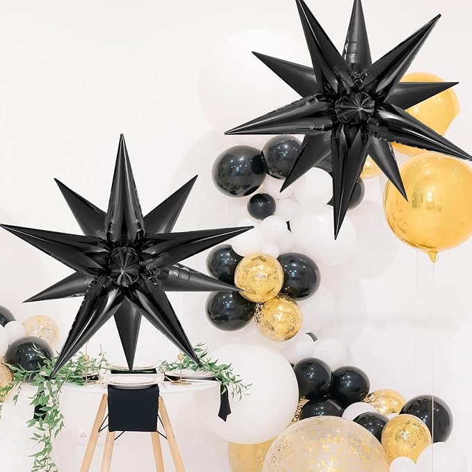 72 Pcs Star Balloons Foil Explosion Balloons Magic 12 Point Star Cone Balloon - Image 5