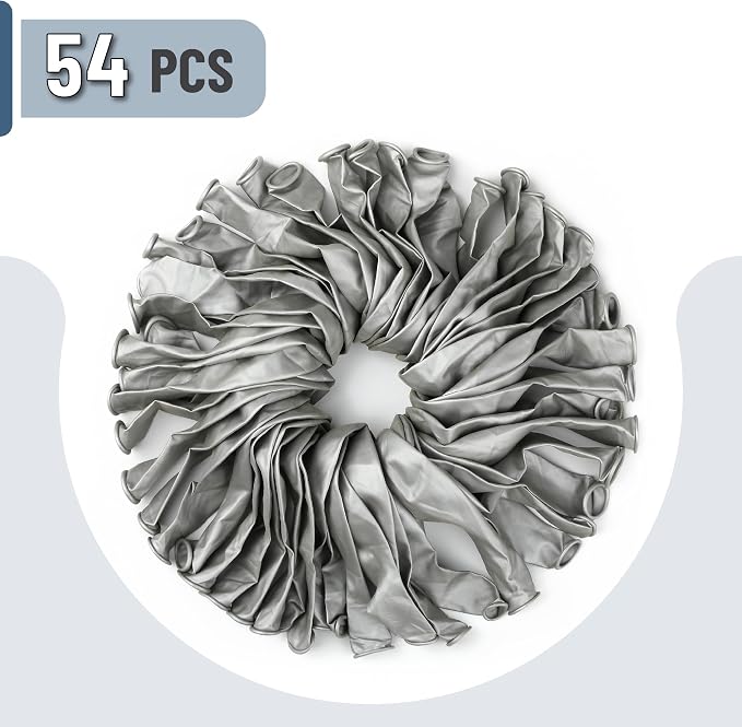 Mr. Pen- Metallic Balloons, 12 Inch, 54 Pack | Latex Metallic Silver Balloons - Image 2