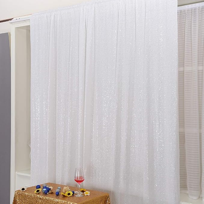 Eternal Beauty White 3mm Sequin Backdrop 8x8 Ft - Image 4