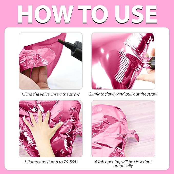 Pearl Pink and Silver Double Sided Square Foil Balloons Wall, 19 Inches Pink - Image 7
