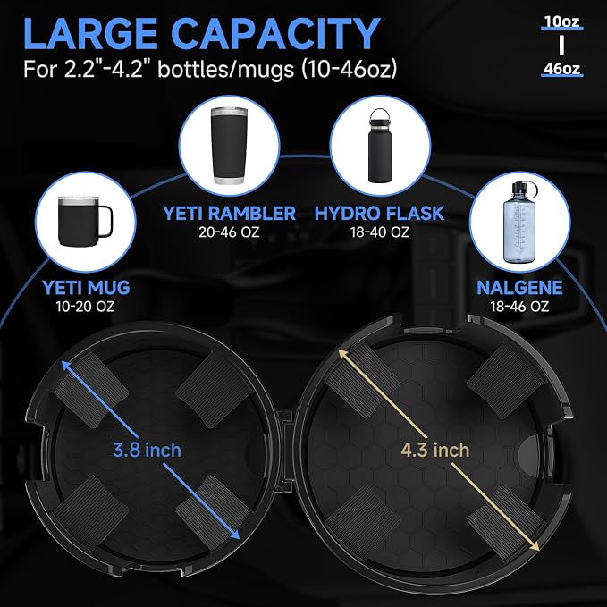 DYLEN Car Cup Holder Expander, 2 in 1 Cup Holder Adpater Extenter - Image 3